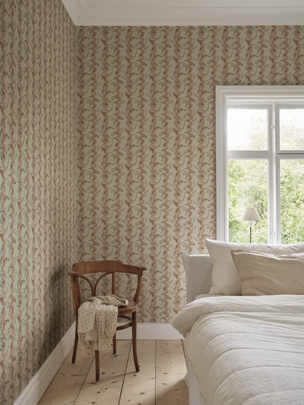 Beatrice | Striped Floral Wallpaper | Sandberg