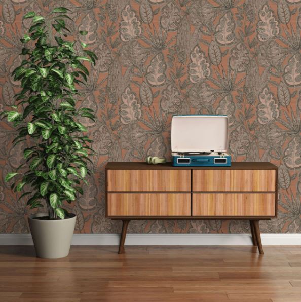GRAPHIC LEAF - BROWN / ORANGE