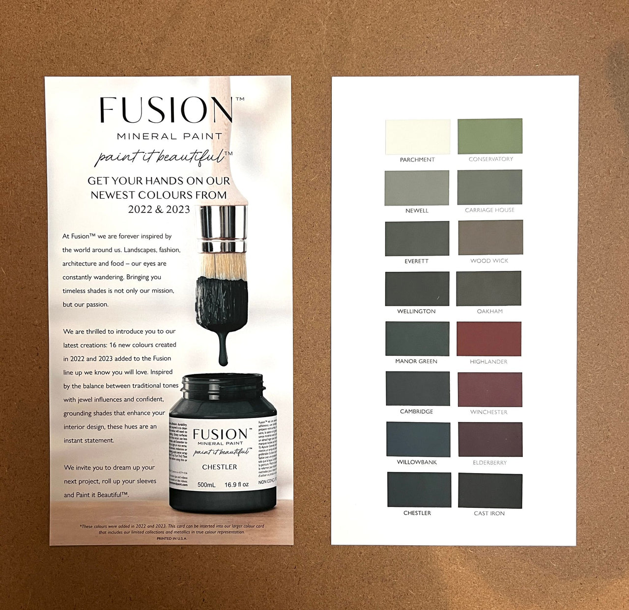 Fusion Paint Colour Card - (2022 & 2023 new colours ONLY)