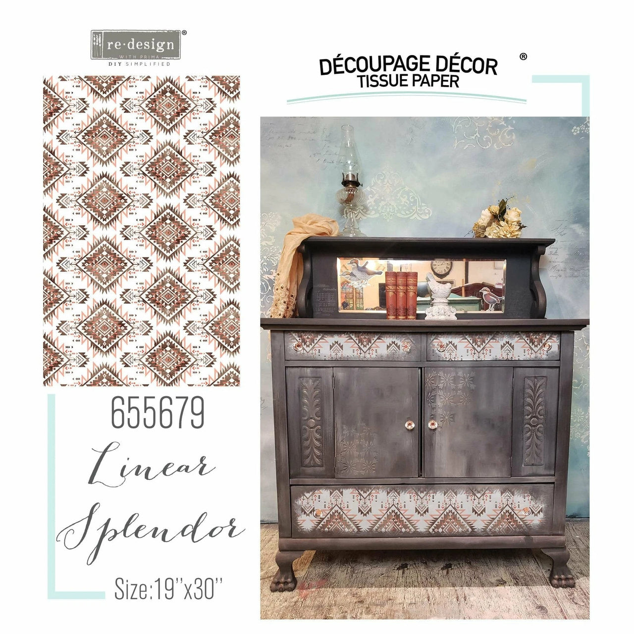 LINEAR SPLENDOR Decoupage paper