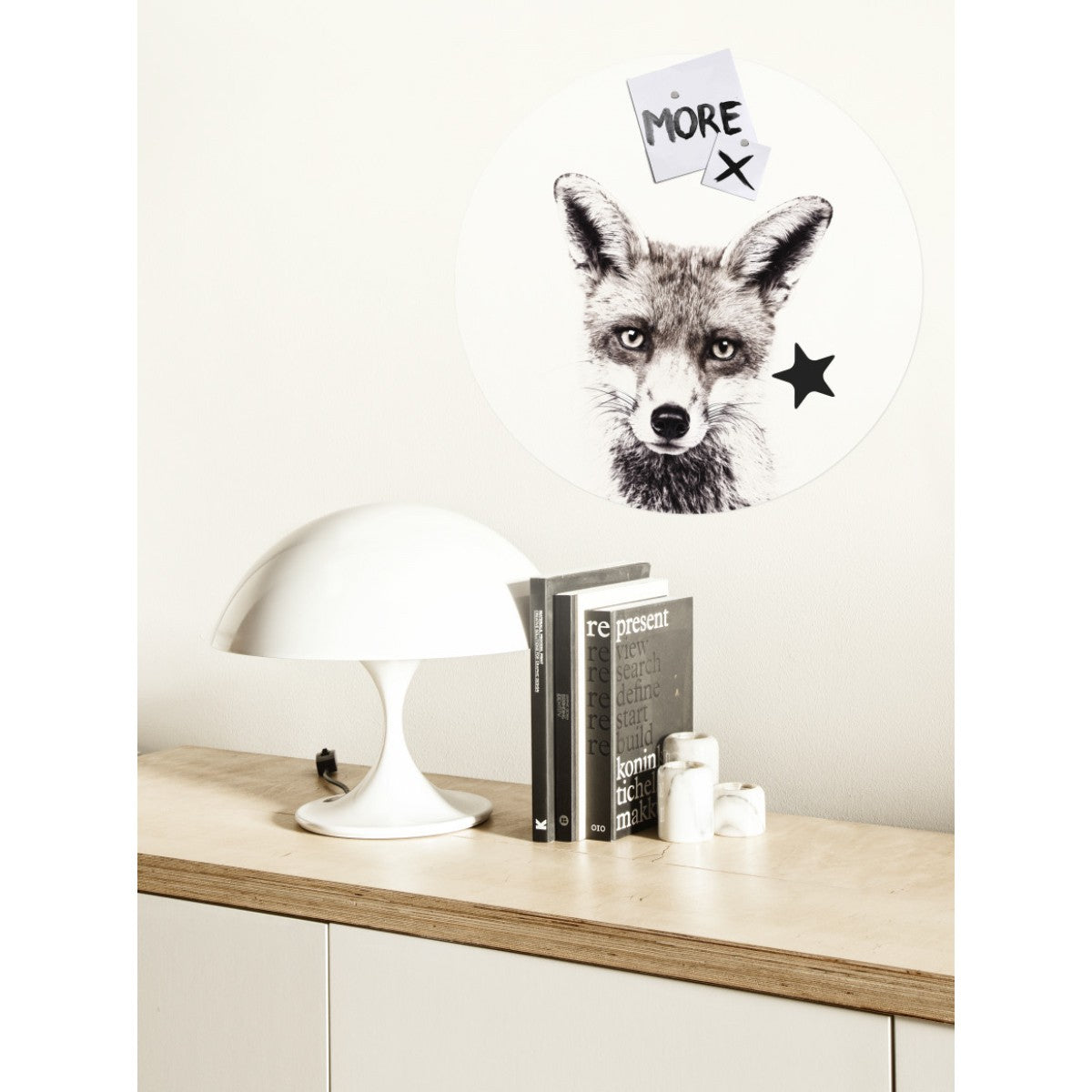 Fox / Round Magnetic Sticker