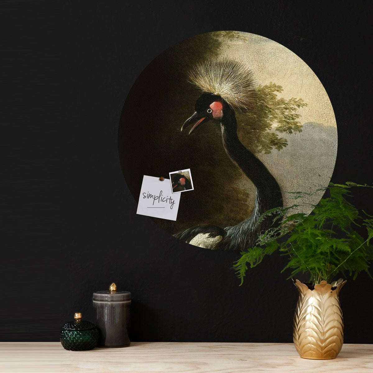 Majestic Crane / Round Magnetic Sticker