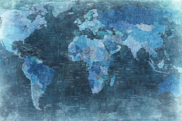 World Map, Blue