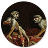 Two little monkeys / Round Magnetic Sticker