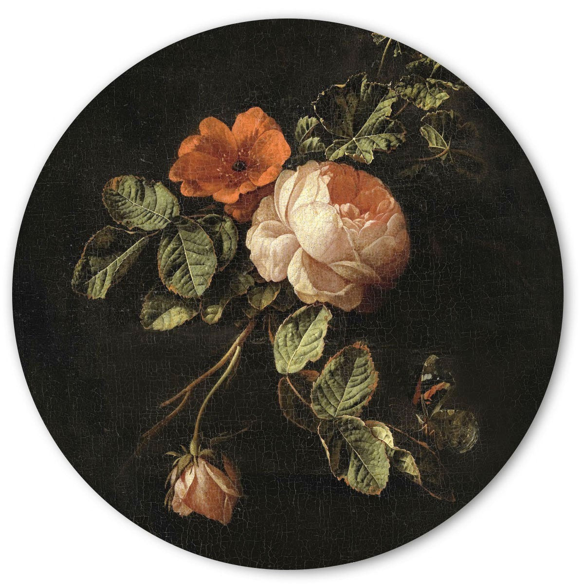 Vintage flowers / Round Magnetic Sticker