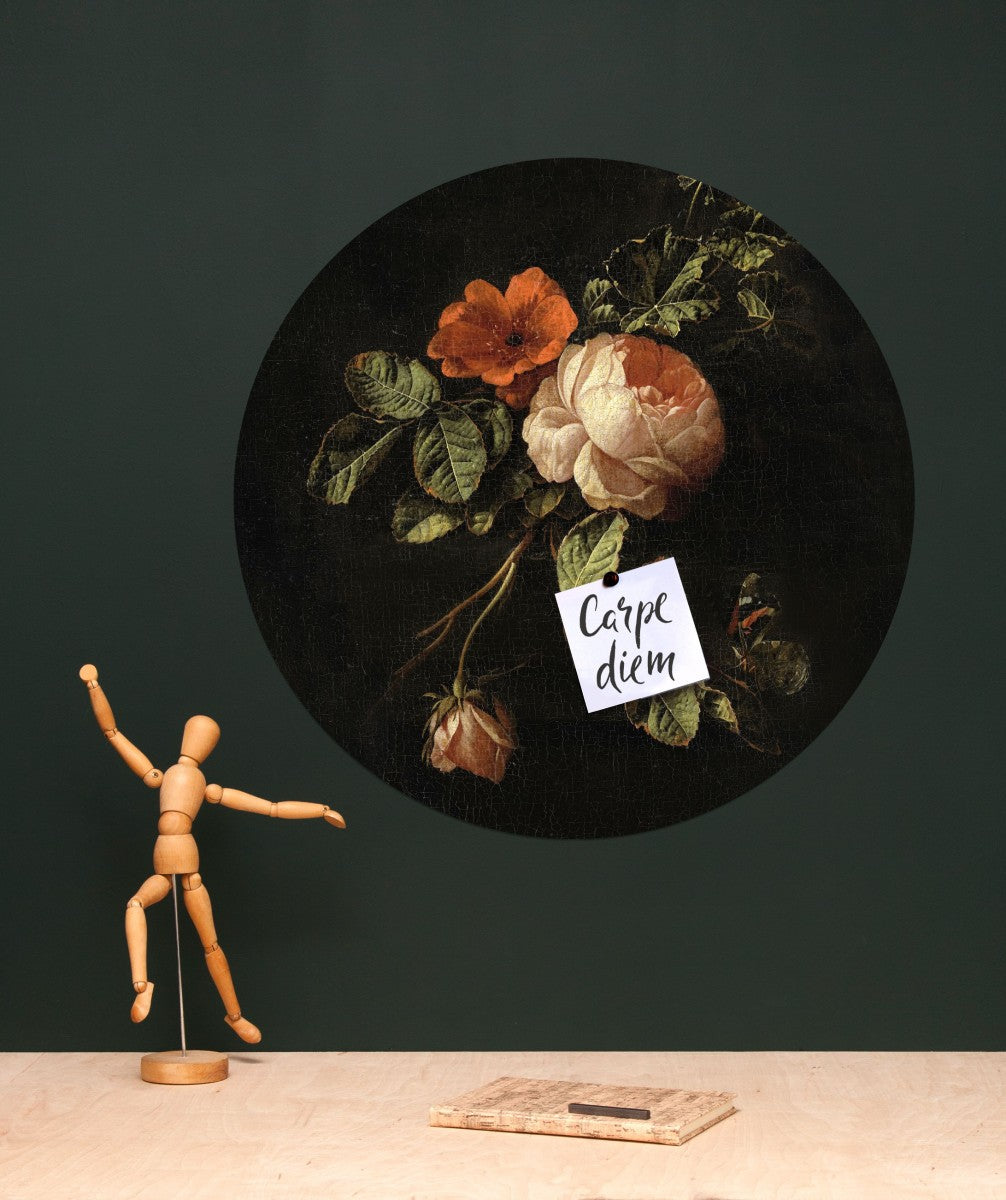 Vintage flowers / Round Magnetic Sticker