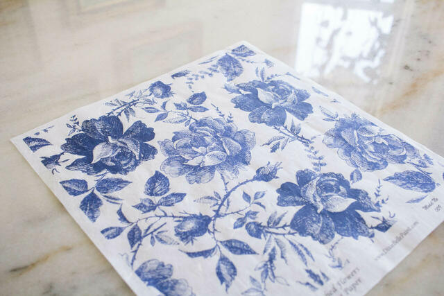 BLUE SKETCHED FLOWERS Decoupage paper - By Belles & Whistles