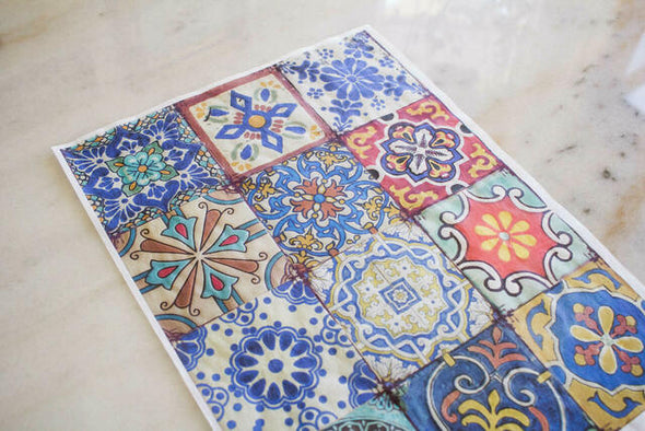 COLOURFUL TILES Decoupage paper - By Belles & Whistles