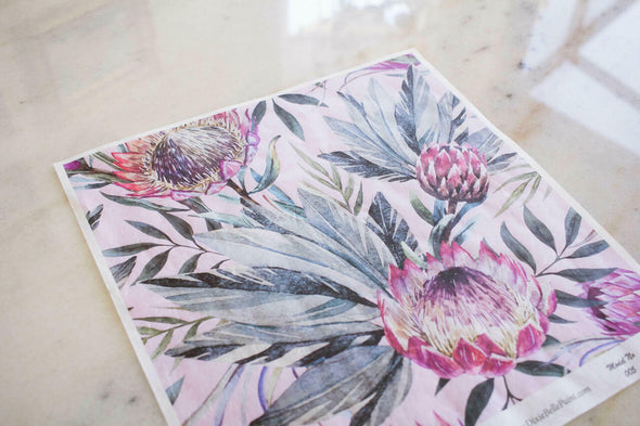 TROPICAL ON PINK Decoupage paper - By Belles & Whistles