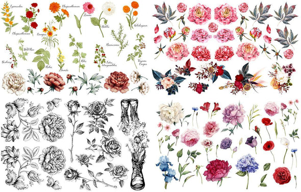 Vintage floral Transfer - By Belles & Whistles
