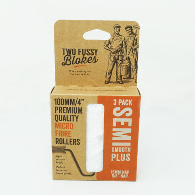 Two Fussy Blokes - 100mm SEMI SMOOTH PLUS Mini Rollers (MICROFIBRE-15mm nap